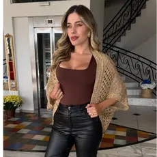 KIMONO CAPA LUXO TRICOT CASACO CROCHE CARDIGAN INVERNO FEMININO RENDADO  MODA INSTAGRAM ELEGANTE PREMIUM  PLUS SIZE