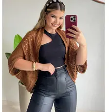KIMONO CAPA LUXO TRICOT CASACO CROCHE CARDIGAN INVERNO FEMININO RENDADO  MODA INSTAGRAM ELEGANTE PREMIUM  PLUS SIZE