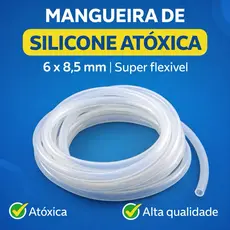 Mangueira de Silicone 6 x 8,5 mm atóxica