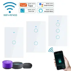 Interruptor Inteligente WiFi Touch 1/2 Botões Compatível com VOZ Alexa e Google Assistant - Entrega em 24h⚡