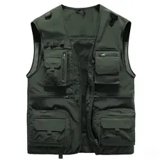 [S-5XL] Colete Masculino Primavera E Outono Nova Fotografia Multi Bolso Trabalho Pesca Laboratório Jaqueta 3366 B4GM