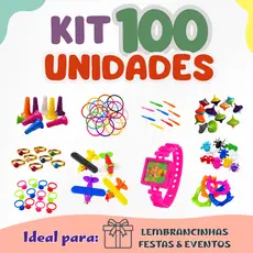 Kit 100 Mini Brinquedos Sortidos para Lembrancinhas Festa Infantil Sacolinha Surpresa Brindes Aniversário Atacado