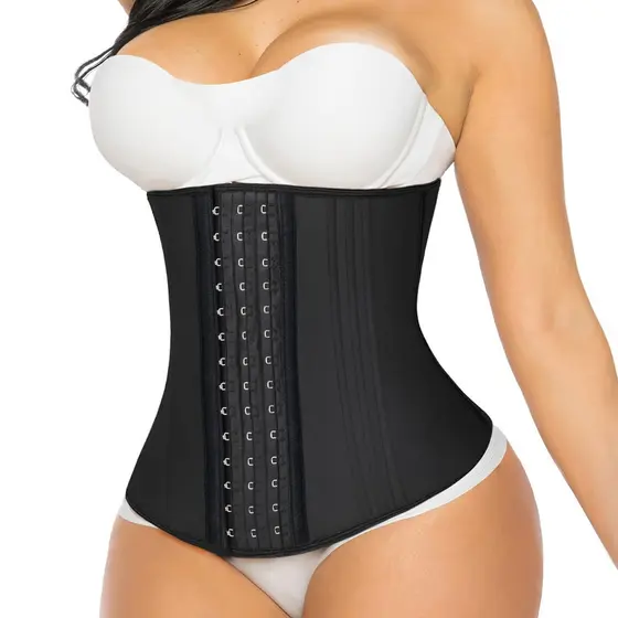 Cinta Modeladora Elastique Feminina Corte Adaptado à Cintura, Fechamento Multi-fileiras, Girdle para Forma de Ampulheta