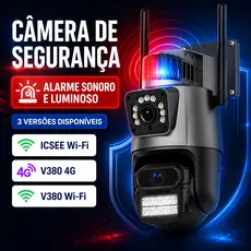 Outdoor Security Camera Dual Lens 4k 6mp Police Siren, with police siren