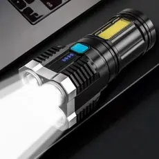 Lanterna MAIS forte do mundo Led Potente 1500m 4 Recarregável Usb  Ultra Brilhante Com Uso Externo De Longo Alcance