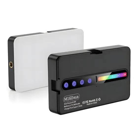 Luz de Preenchimento RGB Recarregável 2700K-6500K para Celular, Selfie e Vlog