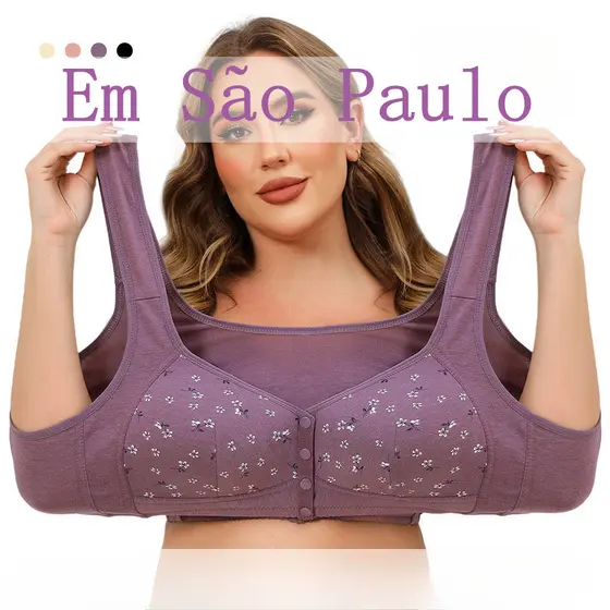 48-58 Tamanho Novo Copo De Estilo Superdimensionado Fivela Frontal De Meia-Idade E Roupa Íntima Feminina Idosa Com