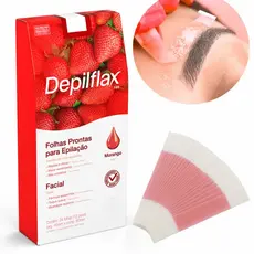 Kit 200 Tiras de Cera para Design de Sobrancelhas Buço - Profissional Depilflax (Duplas)