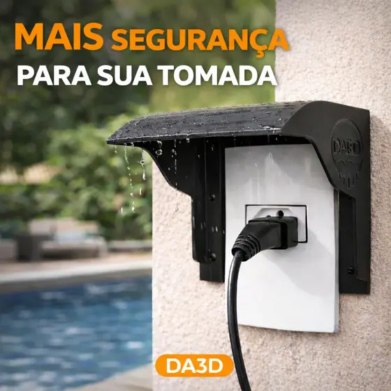 Capa Protetora Tomada Externa 4x2 Chuva Sol Proteção Caixa Parede Água Segurança Elétrica Residencia