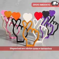 Decoração “Coração Coreano” de Dorama Estilo K-POP Várias Cores Finger Heart
