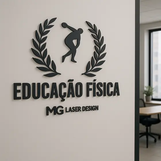 Placa Decorativa “Educação Física” em MDF Corte a Laser – 60×50 cm