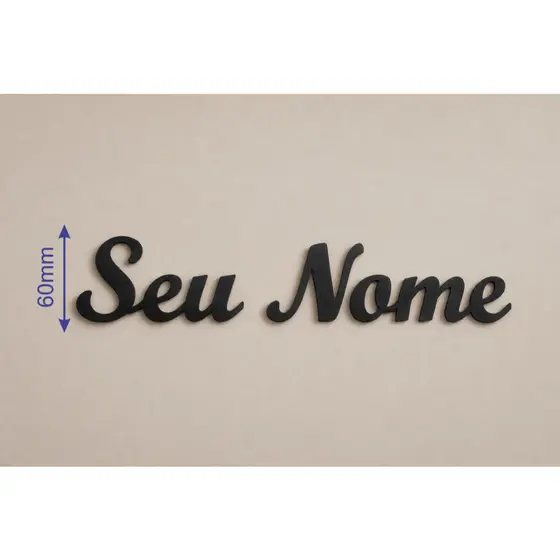 Nome Personalizado em MDF 60mm de Altura | Palavra Decorativa para Parede