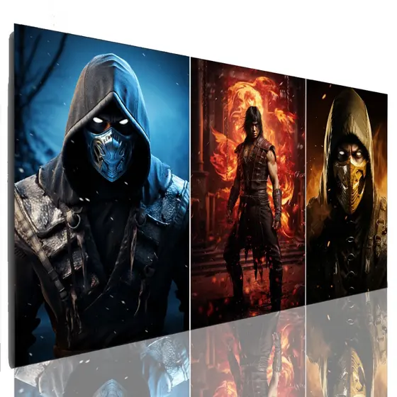 Quadro Decorativo Mortal Kombat Mosaico Sala Grande