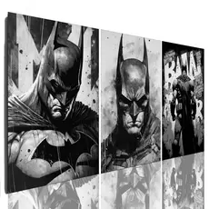 Quadro Decorativo Mosaico Batman Heroi DC Preto e Branco Sala Grande Envio Rapido