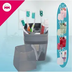 Porta Escovas e Creme Dental com Tampa e Organizador para Banheiro Higiênico