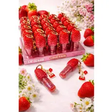 Gloss Labial de Morango com Chaveiro | Lip Gloss Hidratante Labial