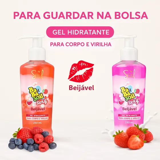 KIT Gel Hidratante Corporal Creme para Virilha Babasoul Blow Soul Cosméticos Gel Hidratante para Corpo/Virilha