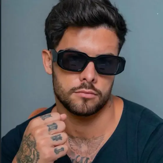 Óculos De Sol Masculino Oval Preto – Estilo Retrô Futurista com Proteção UV400