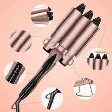 Modelador de cachos tri ondas Tri-ondas modelador 22cm de diâmetro JEHNNY