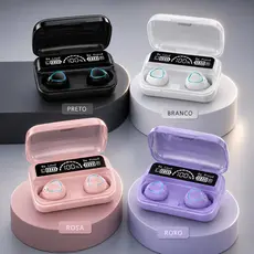 Fone Bluetooth TWS 5.3 Premium Hi-Fi | Touch Inteligente | Display LED Digital | Redução de Ruído