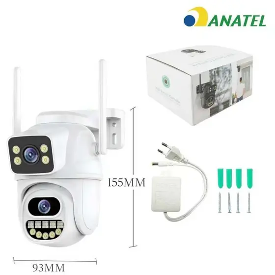 Câmera Segurança Externa, rastreamento automático, segurança residencial, WiFi, 2 lentes, telas duplas ICSEE jehnny