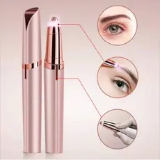 Depilador Indolor Caneta Sobrancelha Removedor Instantâneo de Pelos Facial Elétrico a Pilha Portátil Feminino