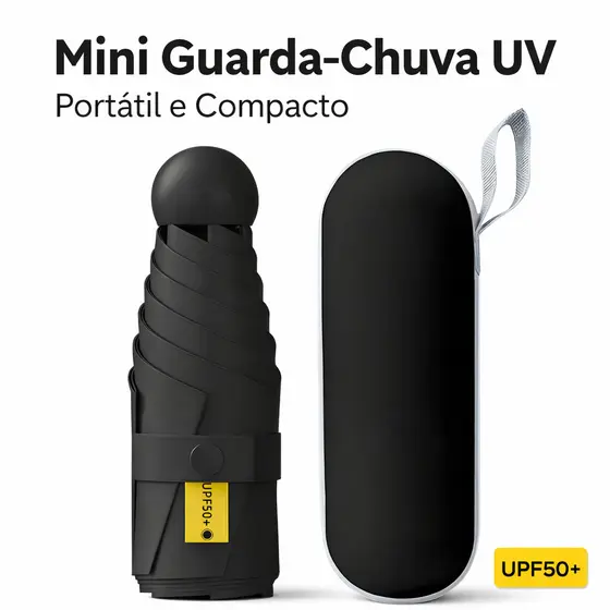 Guarda-Chuva Mini de Bolso Compacto com Proteção UV UPF50+ Portátil