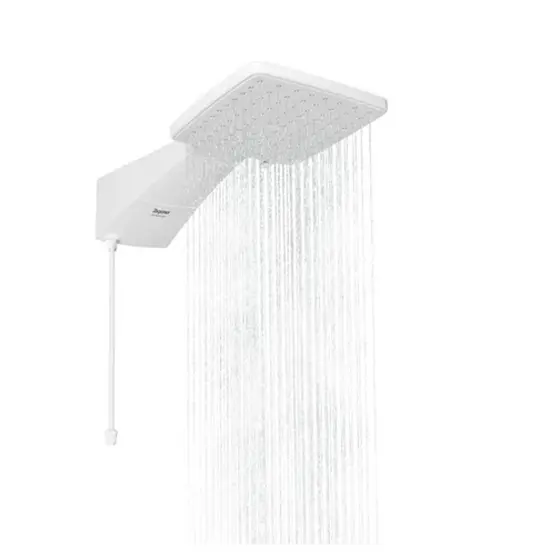 Chuveiro Eletrônico Zagonel Ducha Quadratta 220V 7700W Branco Com Haste Multitemperatura Banhão