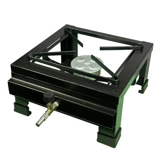 Fogão Industrial de Mesa Camping 1 Boca Alta Pressão Fogareiro para Caminhoneiro + Mangueira com Registro