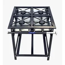 Fogão 4 Bocas industrial Grelha Aço de Carbono 30x30 Alta Pressão P5 - Jcn Gourmet