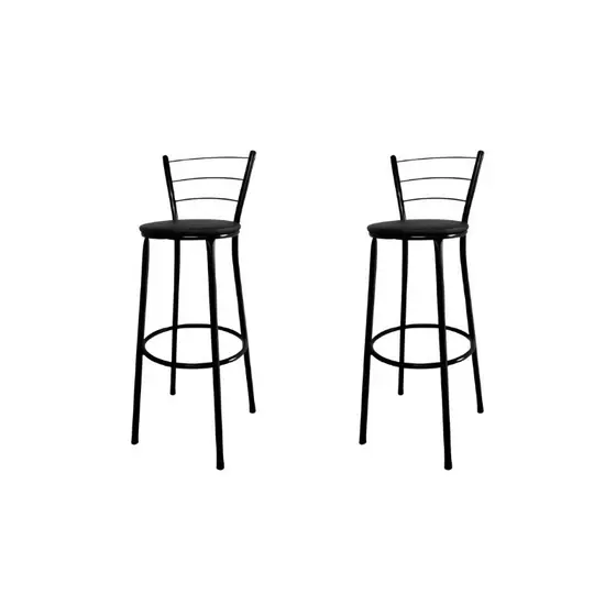 Kit 2 Banqueta Alta Resistente Cozinha Gourmet Bar Bancada Balcão Retrô Suporta até 110Kg