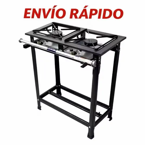 Fogão Industrial Alta Pressão Aço Carbono 2 Bocas Completo Standard JCN Potente