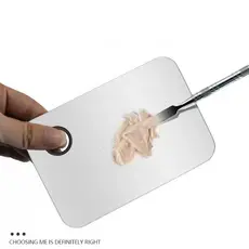 Paleta De Tinta De Aço Inoxidável Bandeja Mixing Rod Espátula Set Para Nail Art Abastecimento Material Escolar Pintura