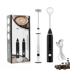Mixer Batedor Elétrico Misturador de Bebidas Recarregável USB 3 Velocidades Ovos Leite Cozinha