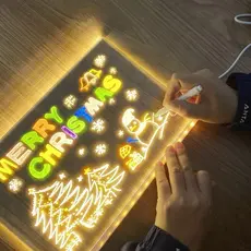 Luminária LED Escrever Abajur 3D 15X1520X2030X20quadro de notas tela pra escrever decoração quarto sala casa em acrílico
