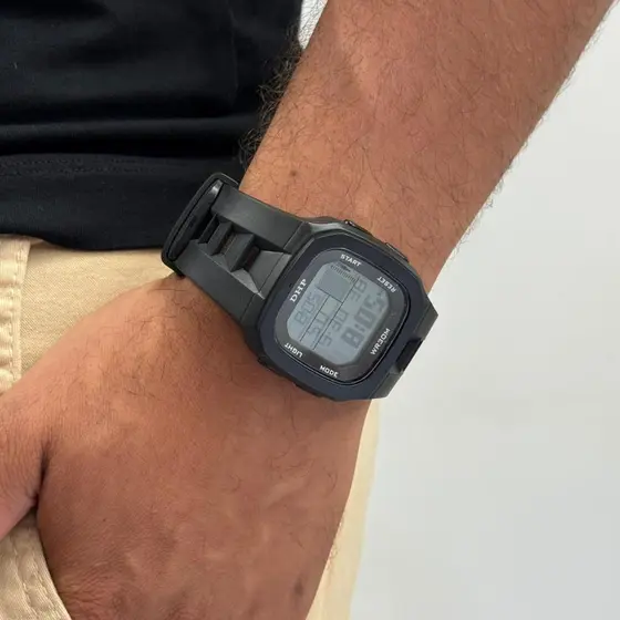 Relógio Digital Esportivo Prova da Agua Quadrado Preto Masculino DHP