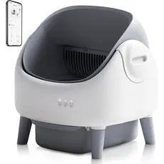 Newpet Caixa de Areia Autolimpante com Tampa Aberta Caixa de Areia Automática para Gatos para Vários Gatos com app