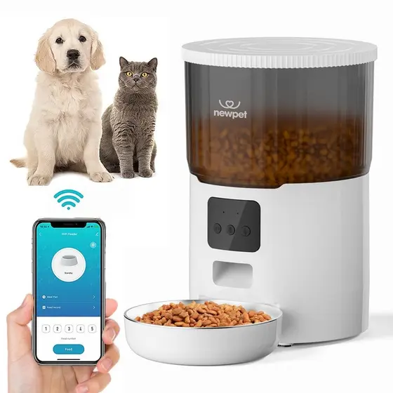 4L Alimentador Automático De Alimentação Smart Para Animais De Estimação/Cães/Gatos/Smartphone/App Pet/Gravador De Voz