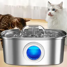 Newpet 3.2L Bebedouro De Água Para Gatos Fonte 5V Em Aço Inoxidável Dispensador De Estimação Janela Transparente Design