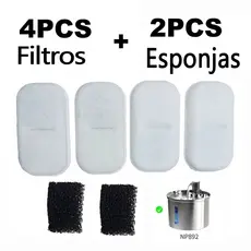 Newpet Kit 6 Filtros Refil Para Fonte de Água Para Gatos e Cães para NP892