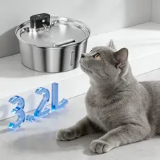 Newpet 3.2L Inox Fonte De Água Do Gato Automático Filtro Interior Para De Dispensador Gatos De Estimação