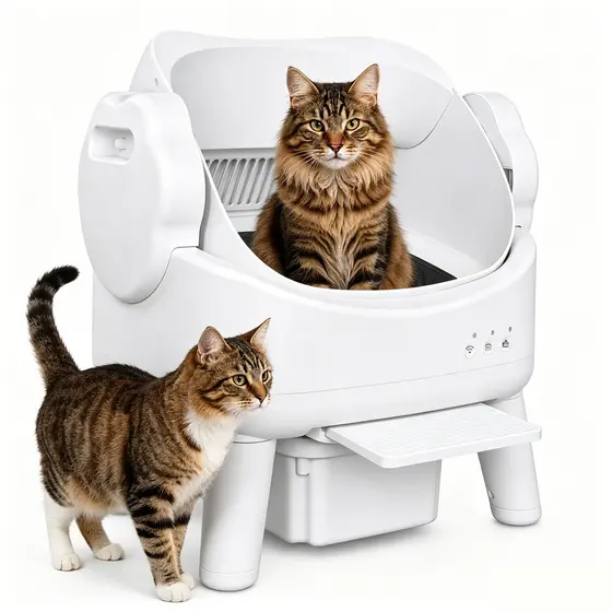 Newpet Caixa de Areia abertapara Gatos, Sanitário Resistente Sandbox Antiodor -Versão com botão  -Bivolt