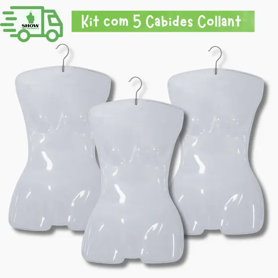 Kit 5 Cabides Collant PVC Transparente para Biquíni, Body e Moda Feminina