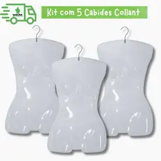 Kit 5 Cabides Collant PVC Transparente para Biquíni, Body e Moda Feminina