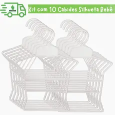 Kit 10 Cabides Silhueta Bebê  Formato Corpinho – Ideal para Lojas e Closets
