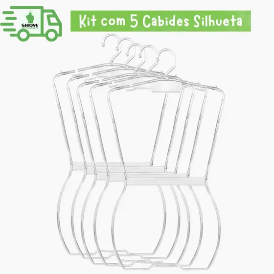 Kit com 5 Cabides Silhueta Adulto – Destaque suas Peças com Estilo