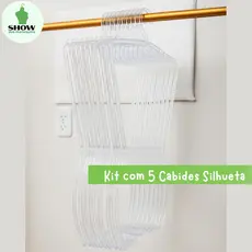 Kit 5 Cabides Silhueta Adulto – Organização Profissional e Visual Clean