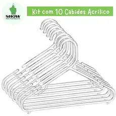 Kit 10 Cabides em Acrílico Cristal 8mm– Alta Resistência e Acabamento Premium