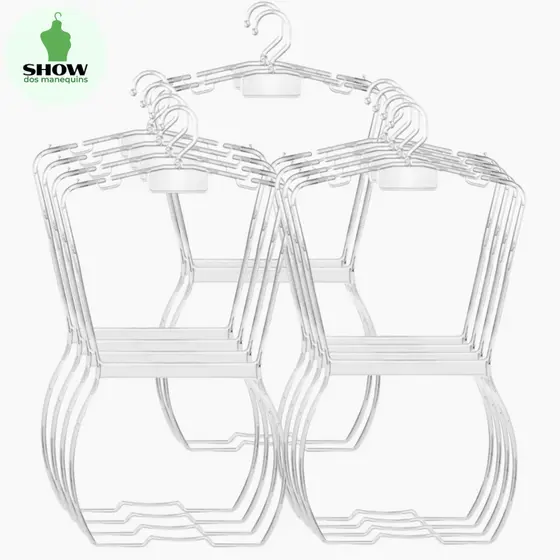 Kit com 5 Cabides Silhueta Adulto – Visual Clean e Sofisticado