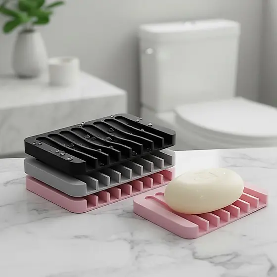 Saboneteira Moderna p/ Banheiro e Cozinha - Drenagem Rápida, Design Elegante, Durável